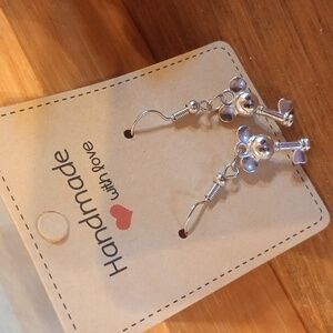 Homemade Silver Mickey Keys Inspired Earrings 🩶